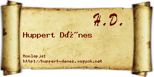 Huppert Dénes névjegykártya